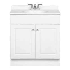 Project Source 30.5-in X 18.5-in White Bathroom Vanity With Cultured Marble Top