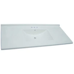 Luxo Marbre Synthetic Marble Countertop And Matching Sink - 49-in W X 22-in D - 2-3/4-in Thick - 4-in Centreset Faucet