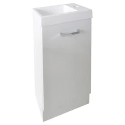 Luxo Marbre Tender White Bathroom Melamine Vanity - 16-in W X 9-in D X 34-in H - Single Hole - Synthetic Marble Sink