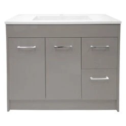 Tender By Luxo Marbre Bathroom Vanity - 1 Rectangular Sink - 2 Doors 2 Drawers - 35.25-in - MDF - Grey