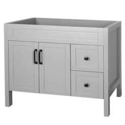Luxo Marbre Nord Bathroom Vanity - 36-in X 21-in X 34-in - 2 Doors And 2 Drawers - Matte Grey