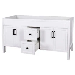Luxo Marbre Nord 60-in Matte White MDF Bathroom Vanity Cabinet