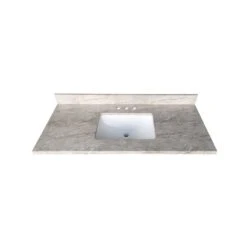 Luxo Marbre Vanity Top - Synthetic Marble - Grey Quartz - 49-in W X 22-in D