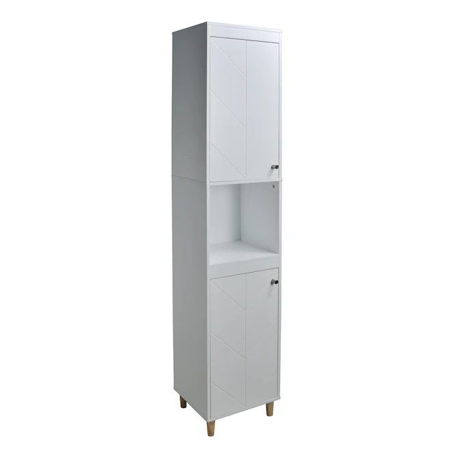 A&E Bath And Shower Lucia White MDF Freestanding Storage Cabinet