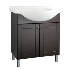 Facto Euro 2-Door Vanity - 1 Sink - 30-in - Chocolate - Vitreous China