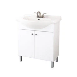 Facto Euro 2-Door Vanity - 1 Sink - 30-in - White - Vitreous China