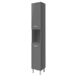 Bathroom Cabinet - High-Gloss Grey