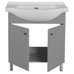 Project Source Grey 30-in Elevated Vanity With Sink - 2 Doors