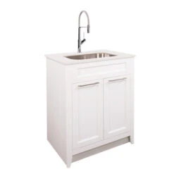 Foremost 29-in X 36-in White Bathroom Vanity With Integrated Sink And Engineered Stone Top