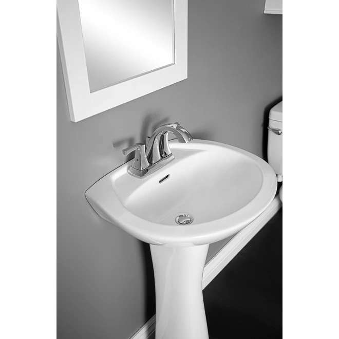 Project Source Pedestal Sink - Porcelain - 31.5-in - White - Image 4