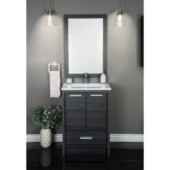 Foremost Claudine Vanity-Sink Combo - 25-in - Grey - 2-Door/1-Drawer