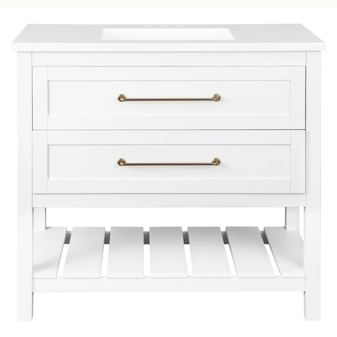 Foremost Bardo Vanity - 37-in - White Oak - 2-Drawer - Image 3