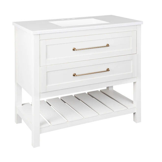 Foremost Bardo Vanity - 37-in - White Oak - 2-Drawer - Image 2