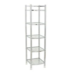 ALLEN + ROTH Zenith 51-in Chrome Floor Standing Shelf
