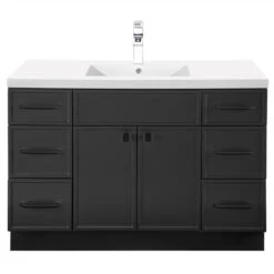 Cutler Forest Halo Vanity-Sink Combo - 48-in - 2-Door/6-Drawer - Black