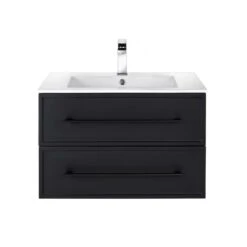 Cutler Forest Mika 30-in Wall Mounted Vanity With Top - Black/White
