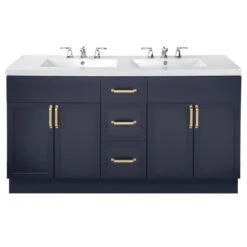 Cutler Saint 60- In Wave Blue Small Shaker And Slab 4DR 3DRW DB With Top